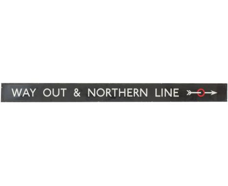 London Underground enamel sign WAY OUT &amp; NORTHERN LINE. Measures 59in x 5in and is in very good condition.