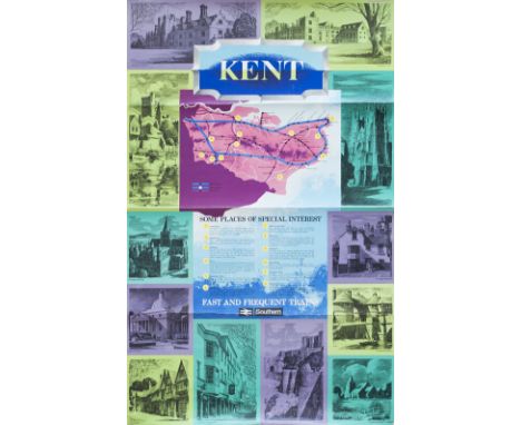 Poster BR(S) KENT SOME PLACES OF SPECIAL INTEREST by R. Lander. Double Royal 25in x 40in. In good condition, has been folded 
