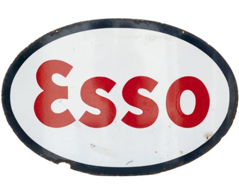 Motoring enamel advertising sign ESSO. Double sided measuring 38in x 24.5in and is in good condition with a few small chips a