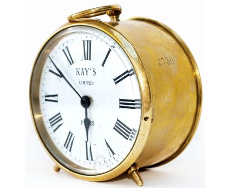 GWR brass drum clock with original enamel dial KAY'S LIMITED WORCESTER. Stamped 2730 on the case, movement and back. The Fren