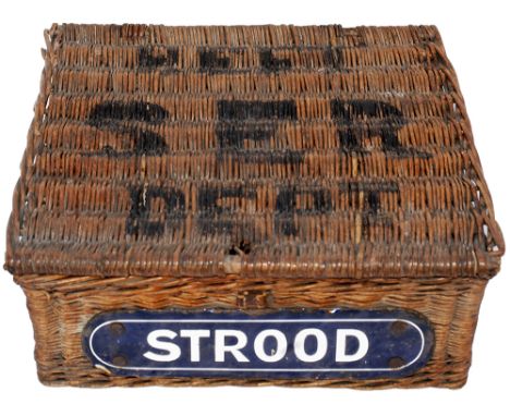 South Eastern Railway Refreshment Department wicker hamper stencilled on the top REFT DEPT SER and on the sides 840. Complete
