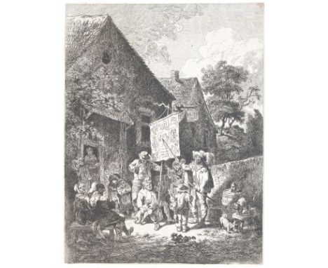 Müller, Friedrich, gen. Maler Müller: (1749 Kreuznach - Rom 1825). Der Bänkelsänger. Radierung auf Bütten um 1775. Blgr. 23,1