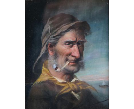 Schleicher, Carl: (1825 - 1903, ansässig in Wien). Portrait eines gebeugten älteren Mannes und eines Mannes mit Pfeife. Öl au