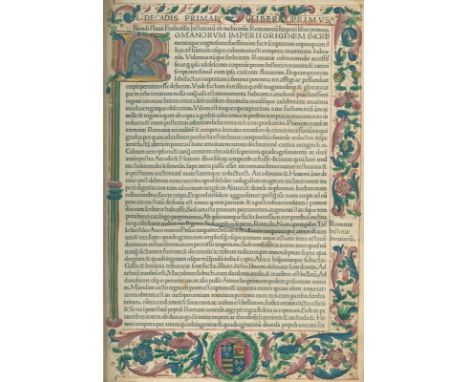 Biondo, Flavio.: [Historiarum ab inclinatione Romanorum imperii decades, beginnt auf dem ersten Blatt]: Decadis primae Liber 