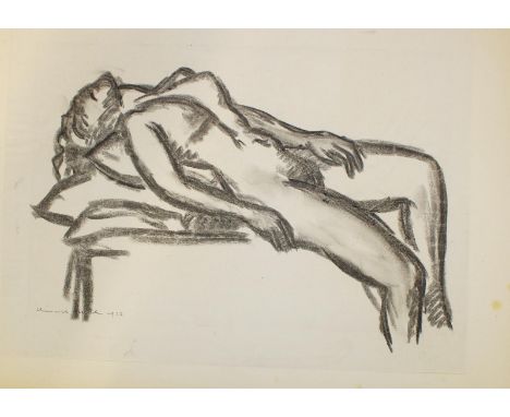 Müller, Heinrich (Haiggi): (1885 Basel - 1960). 14 Zeichnungen des Künstlers, verschied. Techniken. - 11 Frauen-Akte. - 2 Män