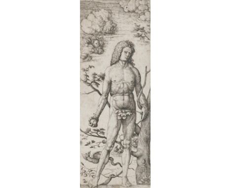 Hopfer, Daniel: (1470 Kaufbeuren - Augsburg 1536). Adam. Eisenradierung auf Papier ohne sichtbare Büttenlinien. Blattgröße ca
