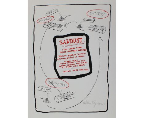 Kaprow, Allan: (1927 Atlantic City - Encinitas 2006). Sawdust. Farbserigraphie (1970). 61 x 43 cm. Sign. Verso: St. Galerie K