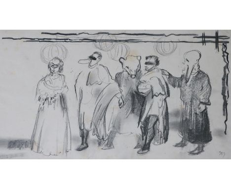 Jäkel,Ilse Beate: (1907 in Zwickau Stuttgart 1982). Teilnachlass von über 50 Bleistiftzeichnungen.   R