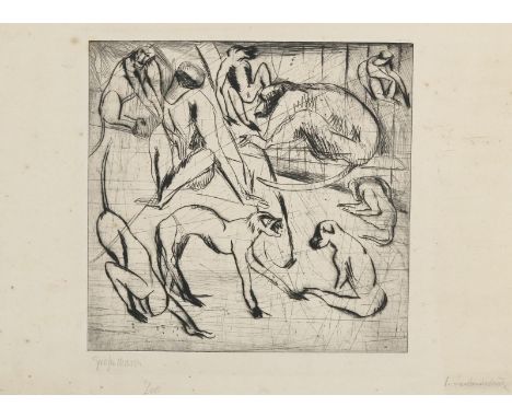 Großmann, Rudolf: (1882 Freiburg 1941). Zoo. Radierung. Plgr. 19 x 19,4 cm. Sign. Unter Passep.   R