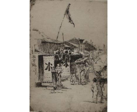 Lumsden, Ernest Stephen: (1883 London- Edinburgh 1948). Tokio No. 1. Radierung mit Plattenton auf dünnem Bütten. 21,5 x 15,3,