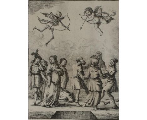 Stoop, Dirck: (1610/18 Utrecht 1686). Cupido und der Tod. Radierung um 1660. Bildgr. ca. 21,8 x 17 cm. Unten rechts bez. Nr. 