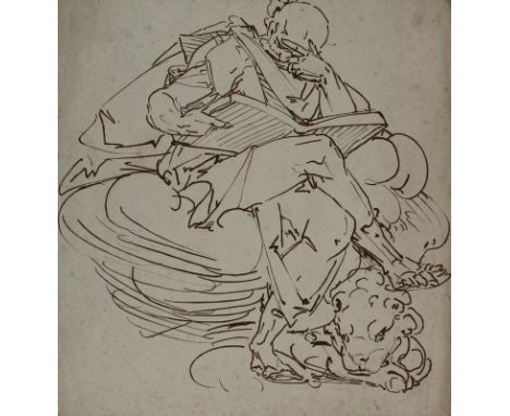 Cambiaso, Luca: (1527 Moneglia - San Lorenzo de El Escorial 1585) zugeschrieben. San Marco. Faksimiledruck nach einer braunen