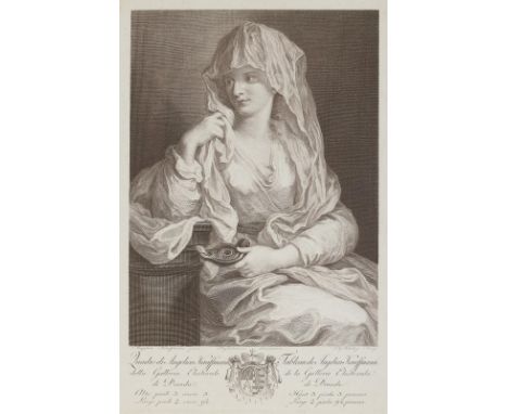 Kauffmann, Angelika: (1742 Chur - Rom 1807), nach. Bildnis einer Dame oder Selbstbildnis als Vestalin. Kupferstich (gegenseit