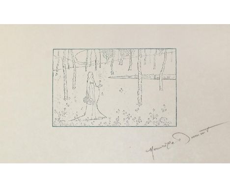 Dumont, Maurice: (1869 Coutances - Avranches 1899). Sappho. Glyptographie in Blaugrau auf cremefarb. auf Japan (1895). Aus PA