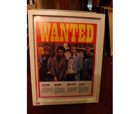 A glazed and framed art print featuring The Sex Pistols 33 x 43cm