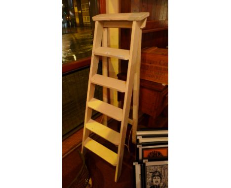A painted pine step ladder