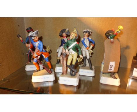 A collection of six Goebel Garden porcelain figures of Napoleonic soldiers 