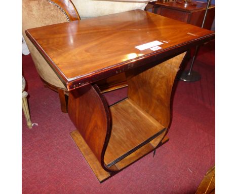 An Art Deco style walnut side table