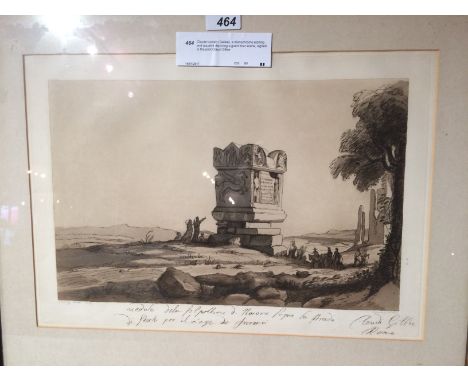 Claude Lorrain (Gellee), a monochrome etching and aquatint depicting a grand tour scene, signed in the print Claudi Gillee