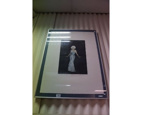A framed and glazed Frank Martin artist Proof print titled Jean Harlow in Satin Dress. 45 x 30 image only. 