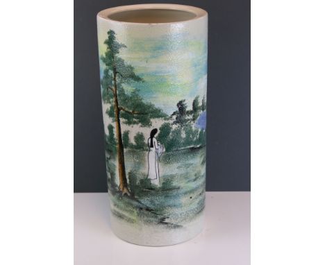 Hand painted ceramic umbrella stand 
