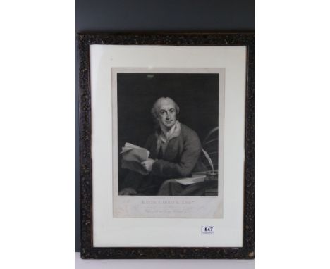David Garrick (1717-1779), English actor and playwright, a framed antique portrait by William Skelton 