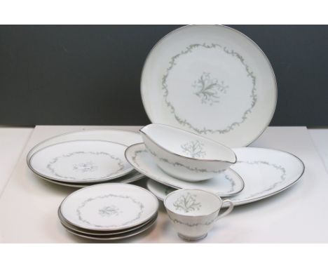 A large 79 piece Noritake dinner and tea set, Chaumont 6008, to include 12 x 10" dinner plates, 12 x side plates, 12 x soup b