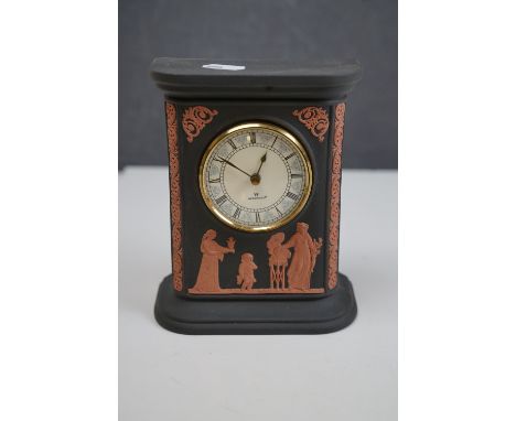 A signed limited edition Wedgwood basalt study clock, numbered 1 of 100. 