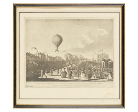 ELEVEN BLACK AND WHITE FRAMED PRINTS OF BALLOONING INTEREST 20TH CENTURY, AFTER 18TH AND 19TH depicting various views of ball
