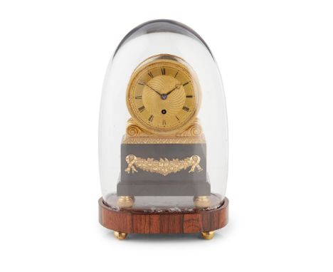Y EARLY VICTORIAN GILT METAL AND MARBLE MANTEL CLOCK, VINER &amp; CO., LONDON MID 18TH CENTURY the drum case with a gilt meta