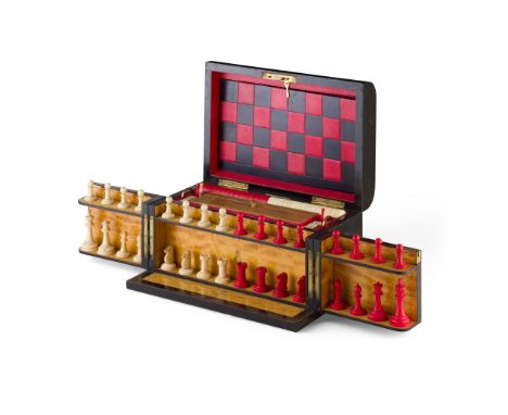 Y VICTORIAN COROMANDEL GAMES COMPENDIUM DATED 1869, BY ALLEN, 37 STRAND, LONDON the hinged lid inset with a brass oval inscri