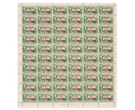 * World Unused Sheets. A collection of stamps circa 1900-1950s, including Falklands Islands, G.VI.R. 1/2 Penny, printed by Br