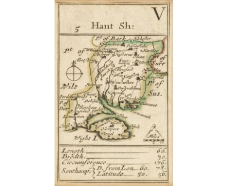 * Hampshire. Morden (Robert), Hant Sh: V, H. Turpin, circa 1750, engraved playing-card map with contemporary outline colourin