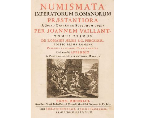 Foy-Vaillant (Jean). Numismata Imperatorum Romanorum praestantiora a Julio Caesare ad Postumum usque, editio Prima Romana plu