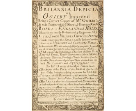 Owen (John &amp; Bowen Emanuel). Britannia Depicta or Ogilby Improv'd..., printed and sold by Thomas Bowles &amp; Emanuel Bow