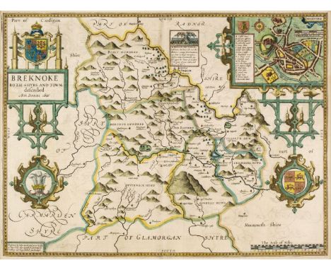 * Wales. Speed (John), Breknoke both Shyre and Town described, John Sudbury &amp; George Humble, circa 1627, hand-coloured en