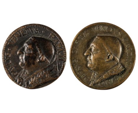 * Italy. Papal Medals. Paul II (Pietro Barbo, 1464-71), AE Medal. An old cast. Obv: Bust left, wearing zucchetto and mantum, 