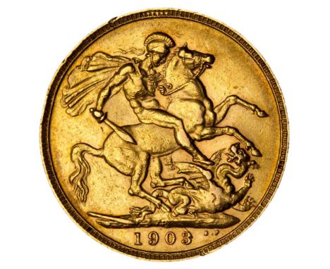* Great Britain. Edward VII (1902-10). Sovereign, 1903 P. Perth Mint. GF, some light contact marks and edge nicksQty: (1)Prov