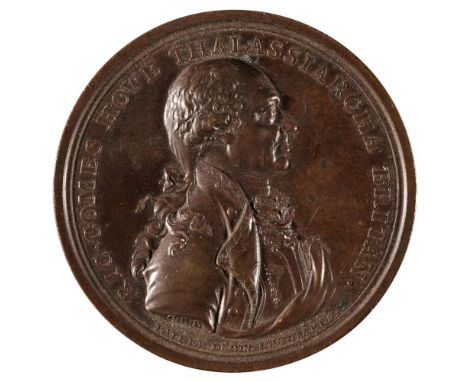 * Howe (Richard, Earl, Admiral, 1725-1799. Copper Medal, 1794. Naval victory of the first of June, by C.H. Küchler. Obv: Unif