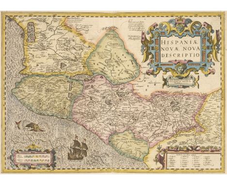 Mexico. Mercator (Gerard), Hispaniae Novae Nova Descriptio, [1606 or later], engraved map with contemporary hand-colouring, l