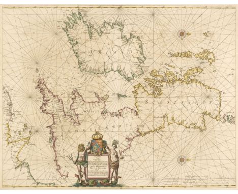 British Isles. Jansson (Jan), Pascaart vant Canaal tusschen Engelant en Vrancryck, alsmede geheel Ierlant en Schotlant..., Am