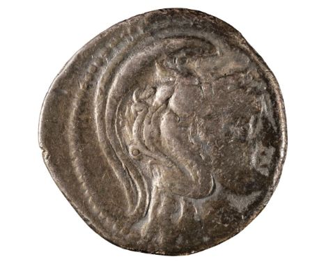 * Ancient Greece. Attica, Athens, AR Tetradrachm, 1st-2nd Century B.C. Obv: Helmeted head of Athena facing right. Rev: Owl st