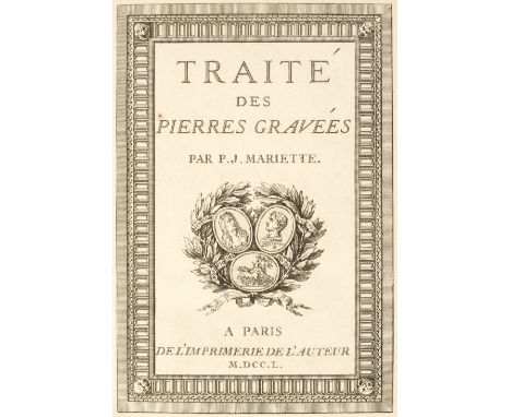 Mariette (Pierre-Jean). Traité des pierres gravées / Recueil des pierres gravées du Cabinet du Roy, 2 volumes, 1st edition, P