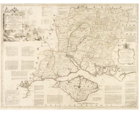 British County Maps. Five engraved maps, 17th &amp; 18th century, including Kitchin (Thomas). A New Improved Map of Hampshire