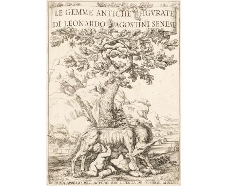 Agostini (Leonardo). Le gemme antiche figurate, 2 volumes, 2nd edition, Rome: Gio. Battista Bussotti, 1686, additional engrav