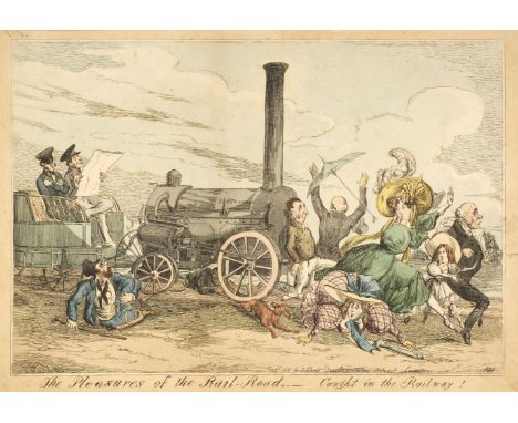 * Heath (Henry). The Pleasure of the Railway - Caught in the Railway! S. Gans, 1831, etched caricature with contemporary hand
