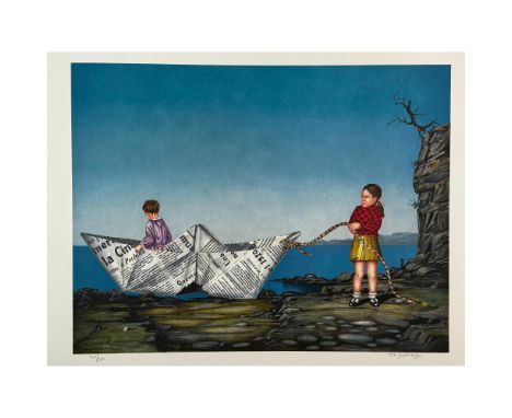 Lithograph titled Toy Boat. Signed lower right numbered 145/200. Sight size 23"" x 29""Condition: Good.