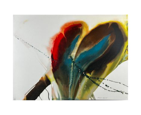 Lithograph titled Brown, Blue &amp; Red Horizontal. Signed bottom right numbered 114/200. Sight size 22" x 29"Condition: Good