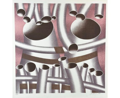 Serigraph titled Pipes. Signed bottom right numbered 68/200. Sight size 26.5"" x 25.5""Condition: Good.