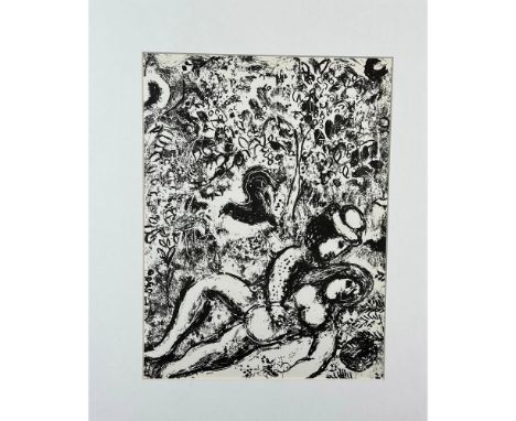 Lithograph titled Le Couple a Lâ€™Arbre M. 397 Portfolio: Lithographs Book II. Publisher- George Braziller, New York. Year 19